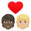 Эмодзи 🧑🏿‍❤️‍🧑🏼 JoyPixels