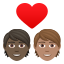 Эмодзи 🧑🏿‍❤️‍🧑🏽 JoyPixels