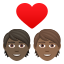 Эмодзи 🧑🏿‍❤️‍🧑🏾 JoyPixels