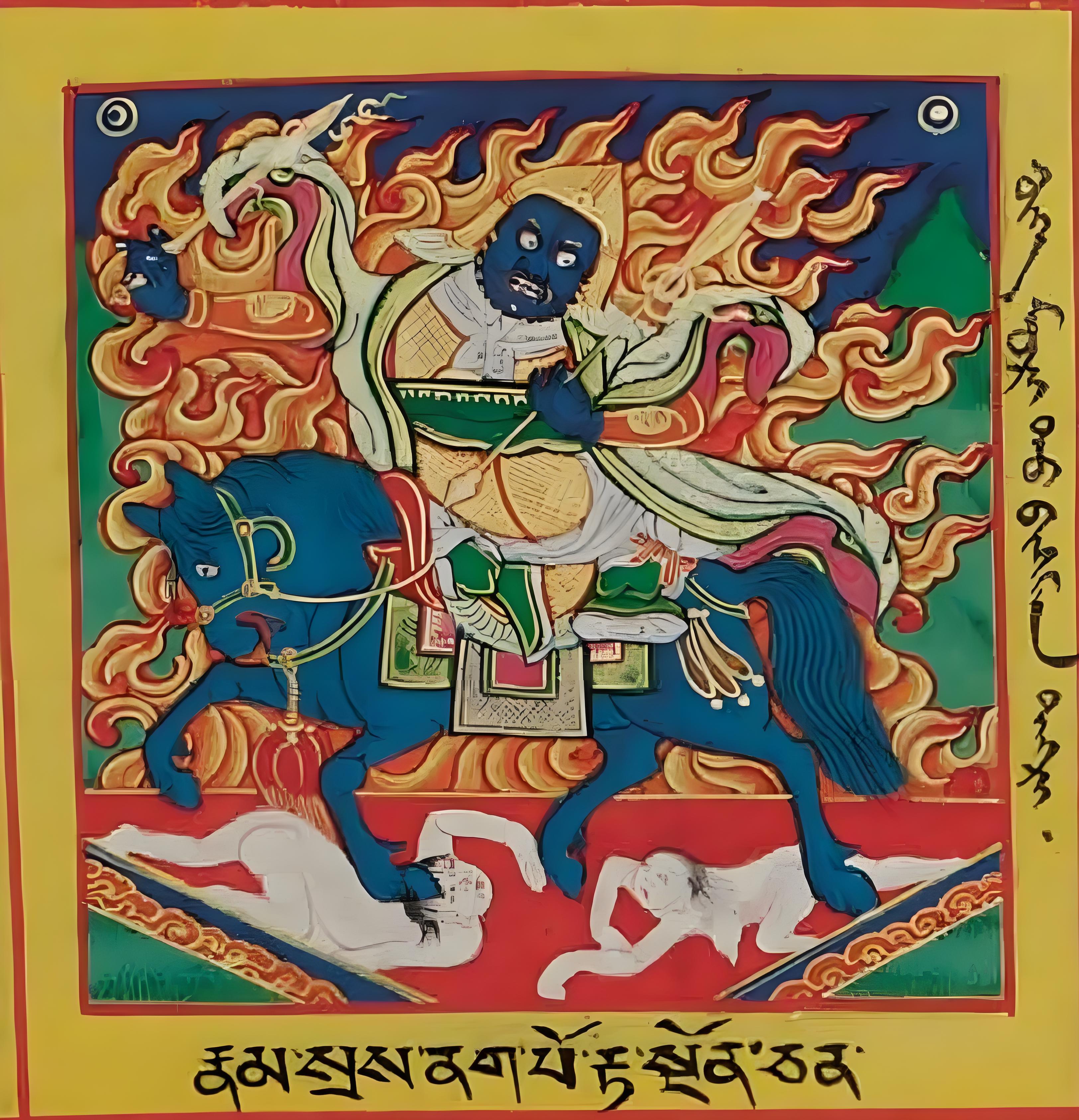 蓝驹黑多闻天王（骑马财宝天王） 