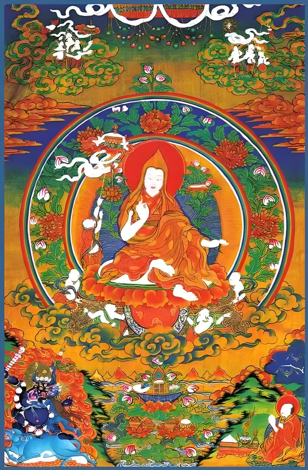 Tsongkhapa sitting on a vajra throne