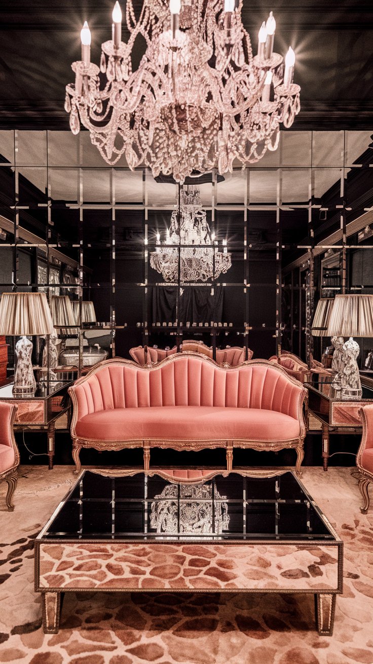A bright and airy 1980s living room filled with indoor plants, a large fiddle leaf fig tree in a terracotta pot, hanging macrame planters with trailing vines, a white sofa, natural wood furniture, sunlight streaming through large windows