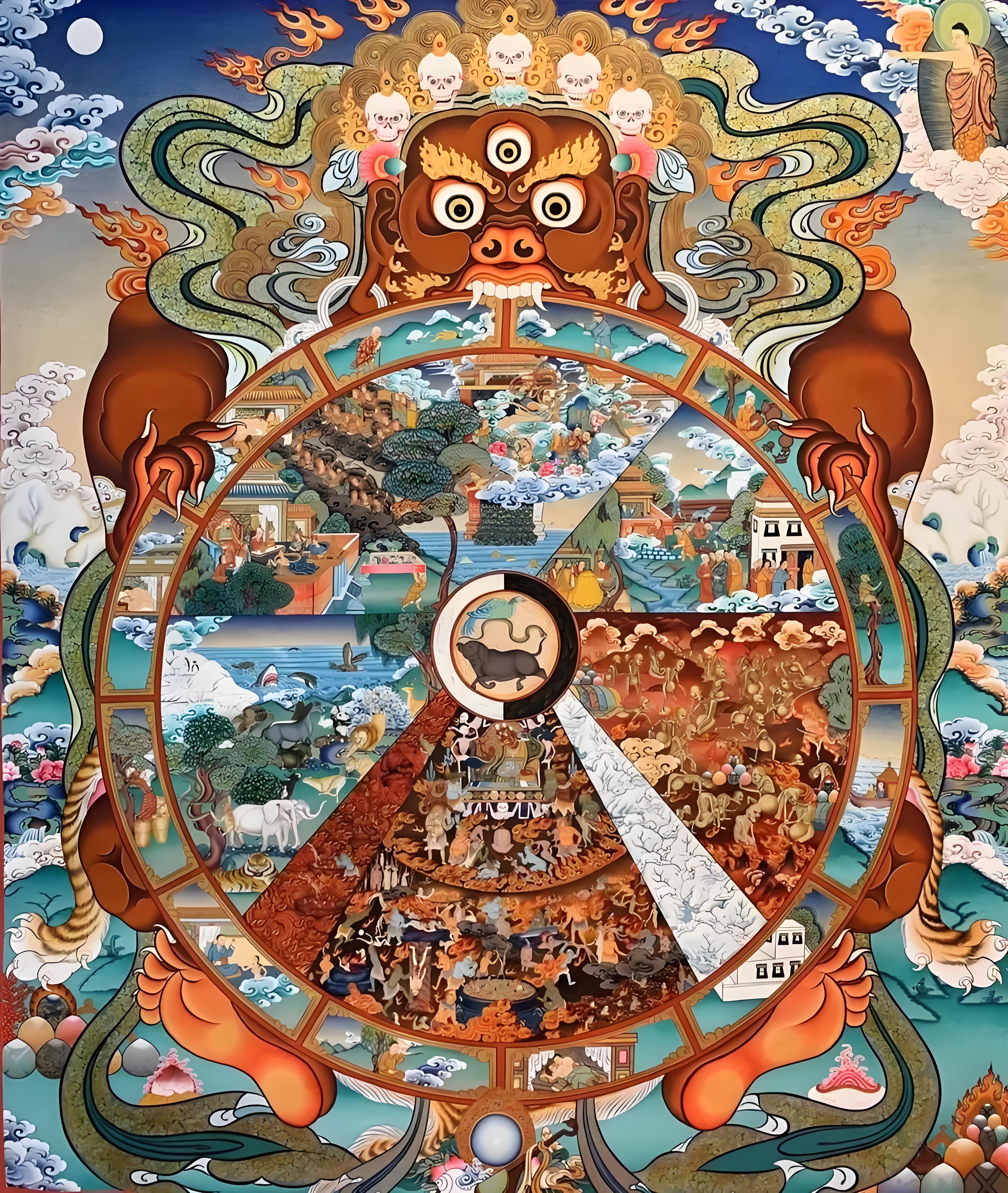 6 realms thangka