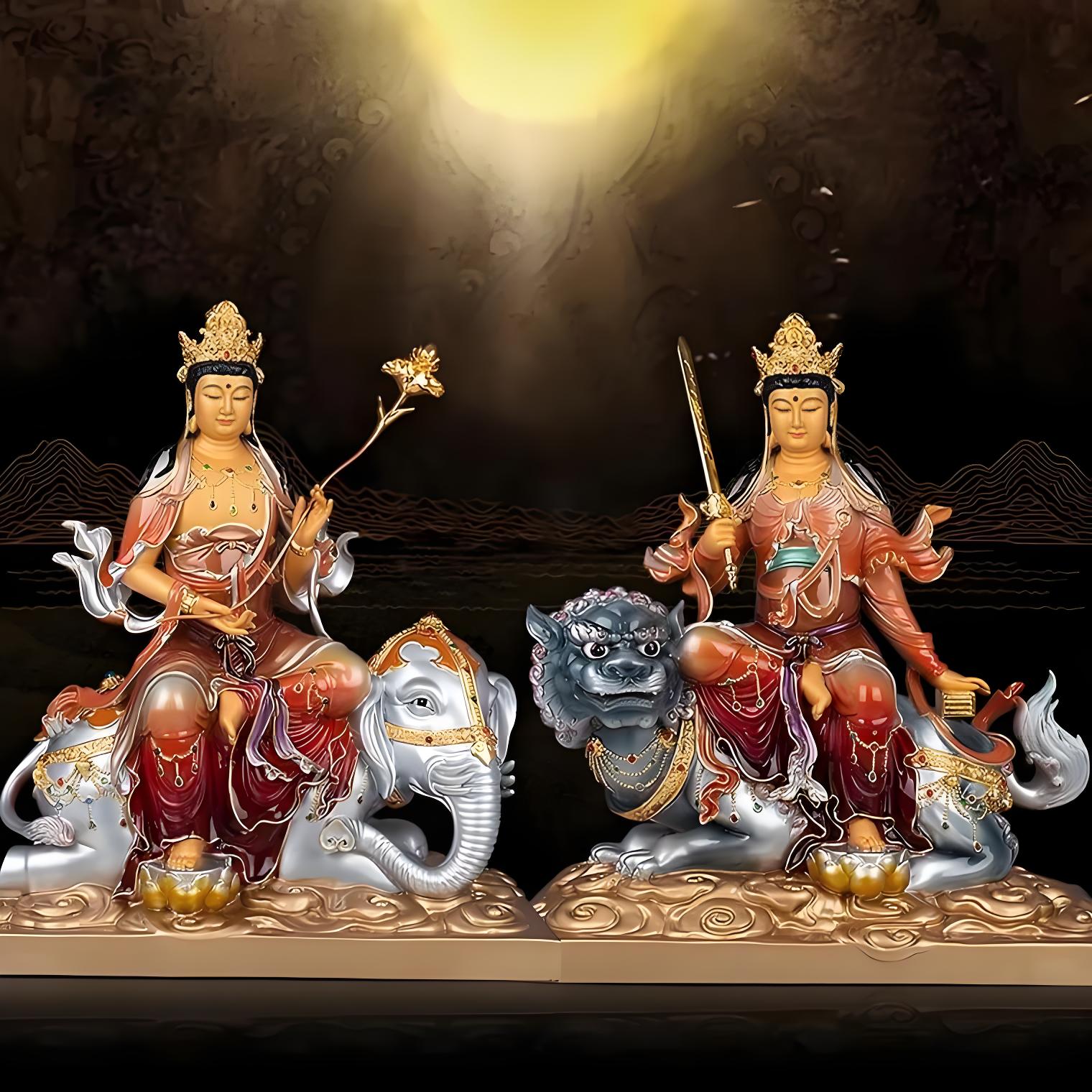 Manjushri Bodhisattva & Samantabhadra Bodhisattva