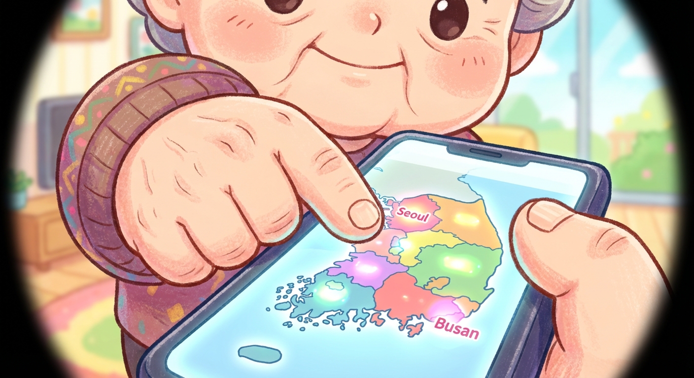 스마트폰으로 우리 동네 지원금 소식을 확인하는 모습