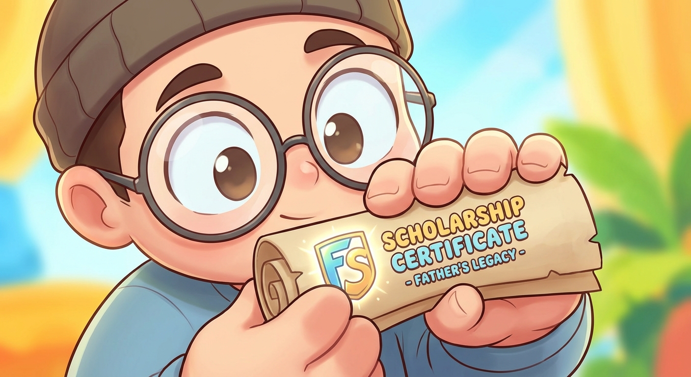 장기기증자 자녀가 장학금 증서를 들고 있는 모습