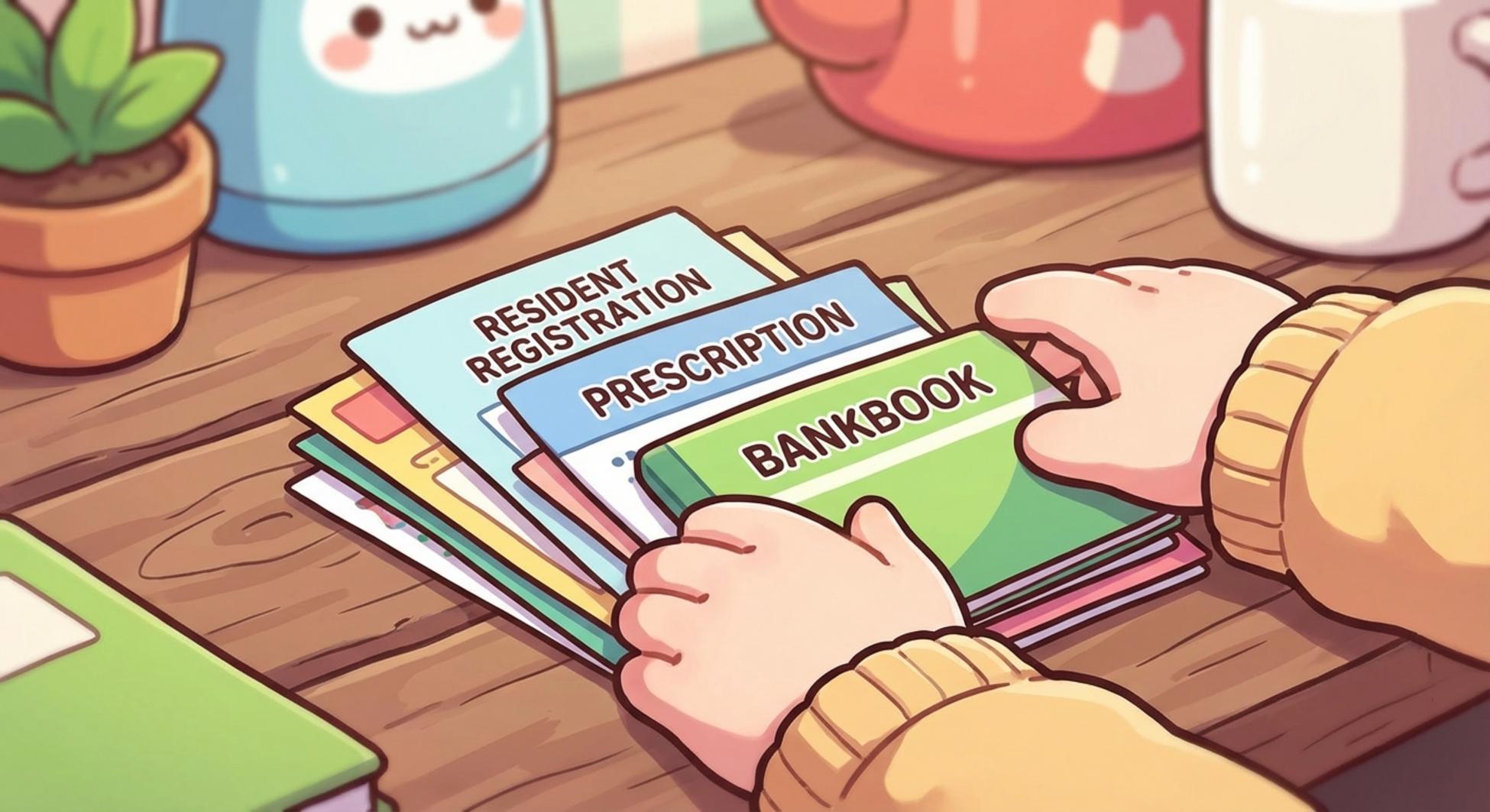 치매 치료비 지원을 받기 위해 신청 서류를 꼼꼼히 챙기는 손 클로즈업