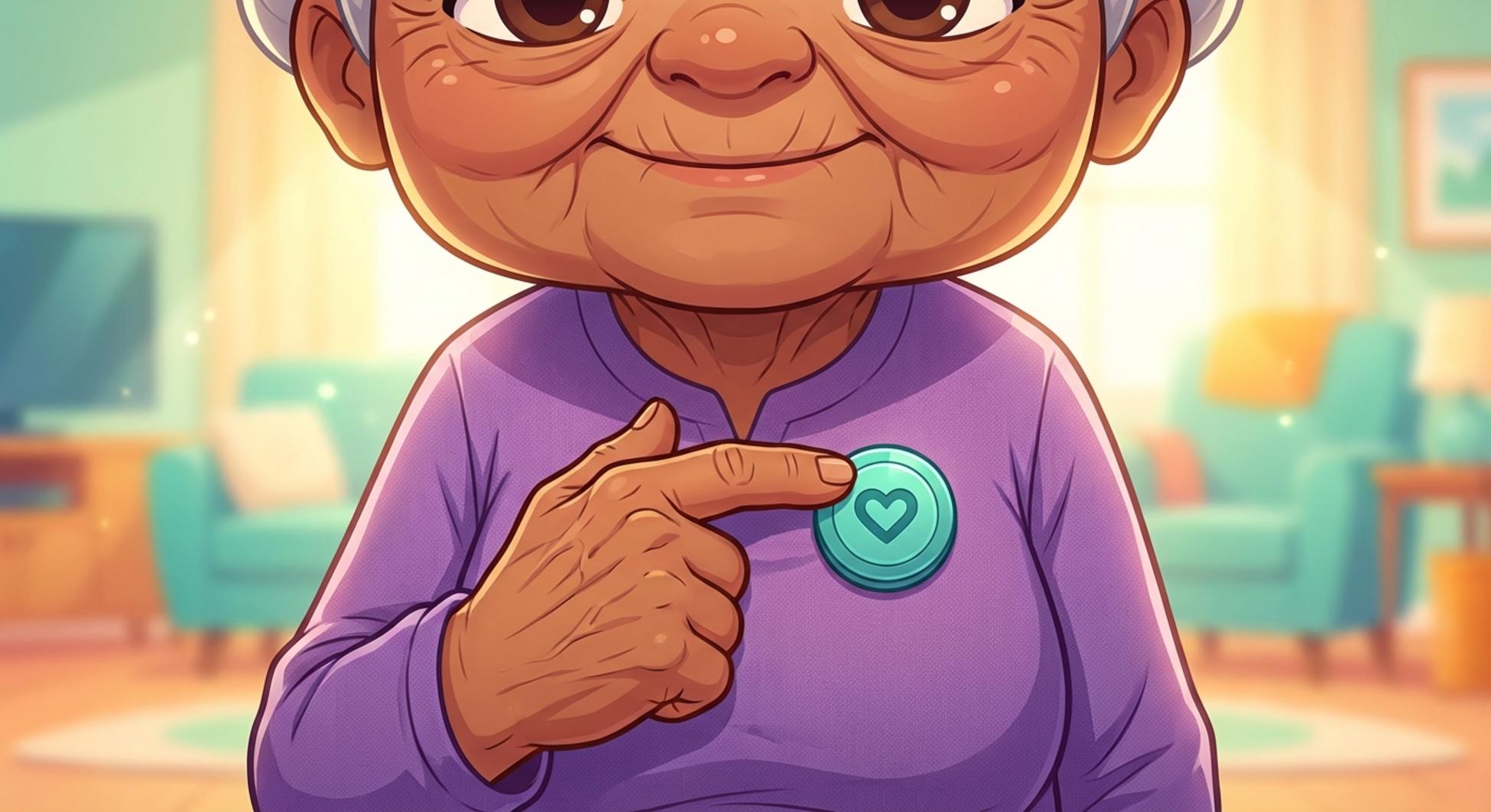 가슴에 웨어러블 심전도 검사 기기를 부착하는 모습