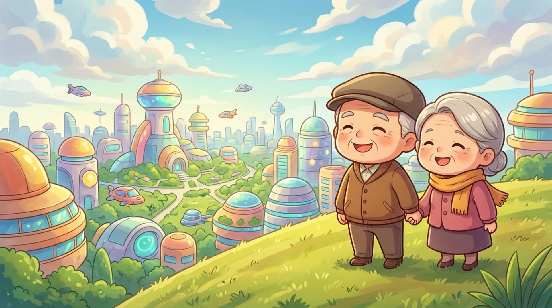 고령친화도시에서 행복한 노후를 보내는 시니어 부부