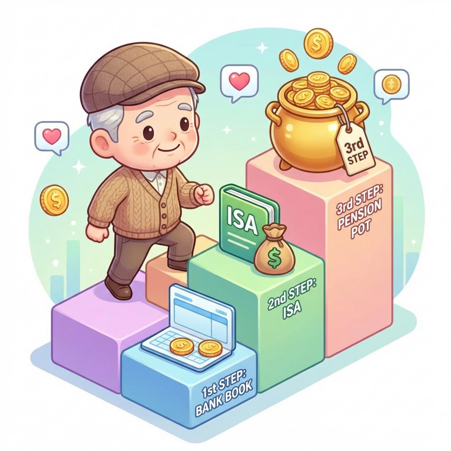 일반 계좌, ISA, 연금 순서로 자금을 인출하는 3단계 인포그래픽