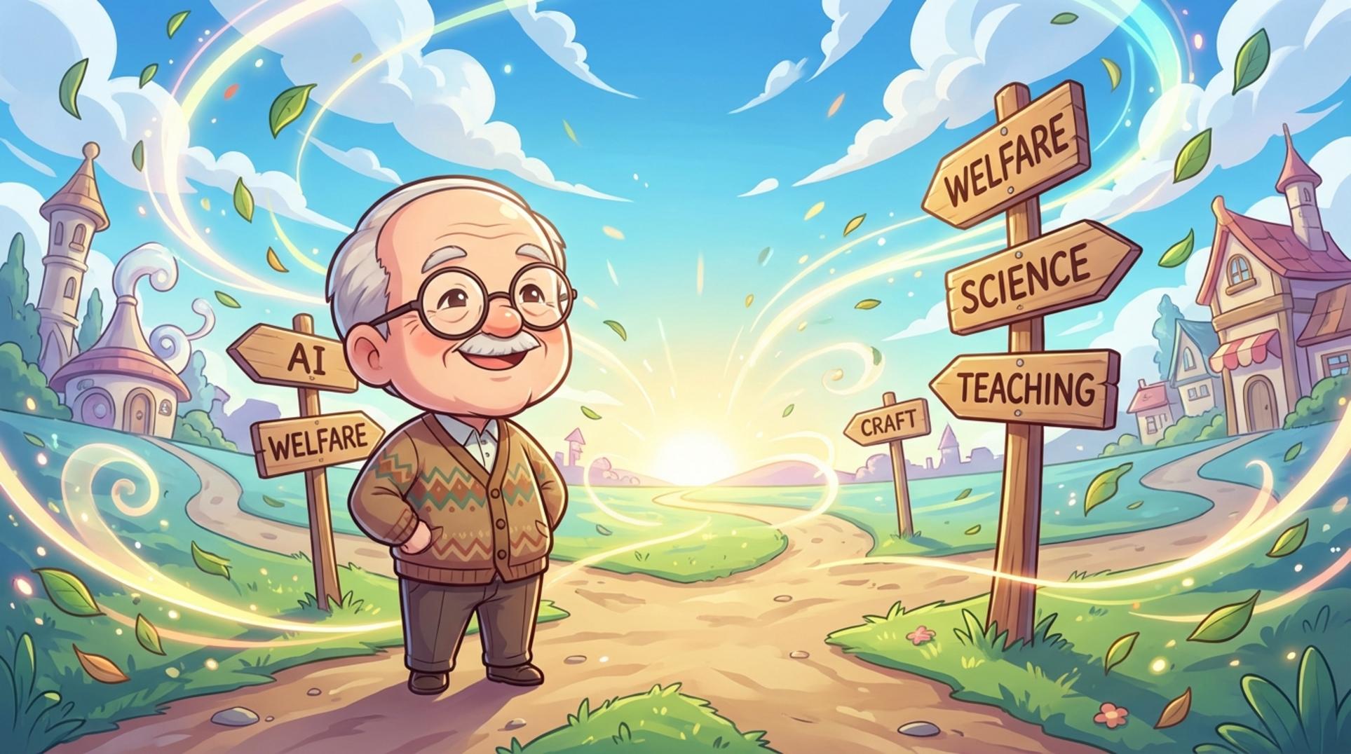 인생 2막을 위해 새로운 직업의 갈림길에 서서 희망차게 바라보는 중장년 남성