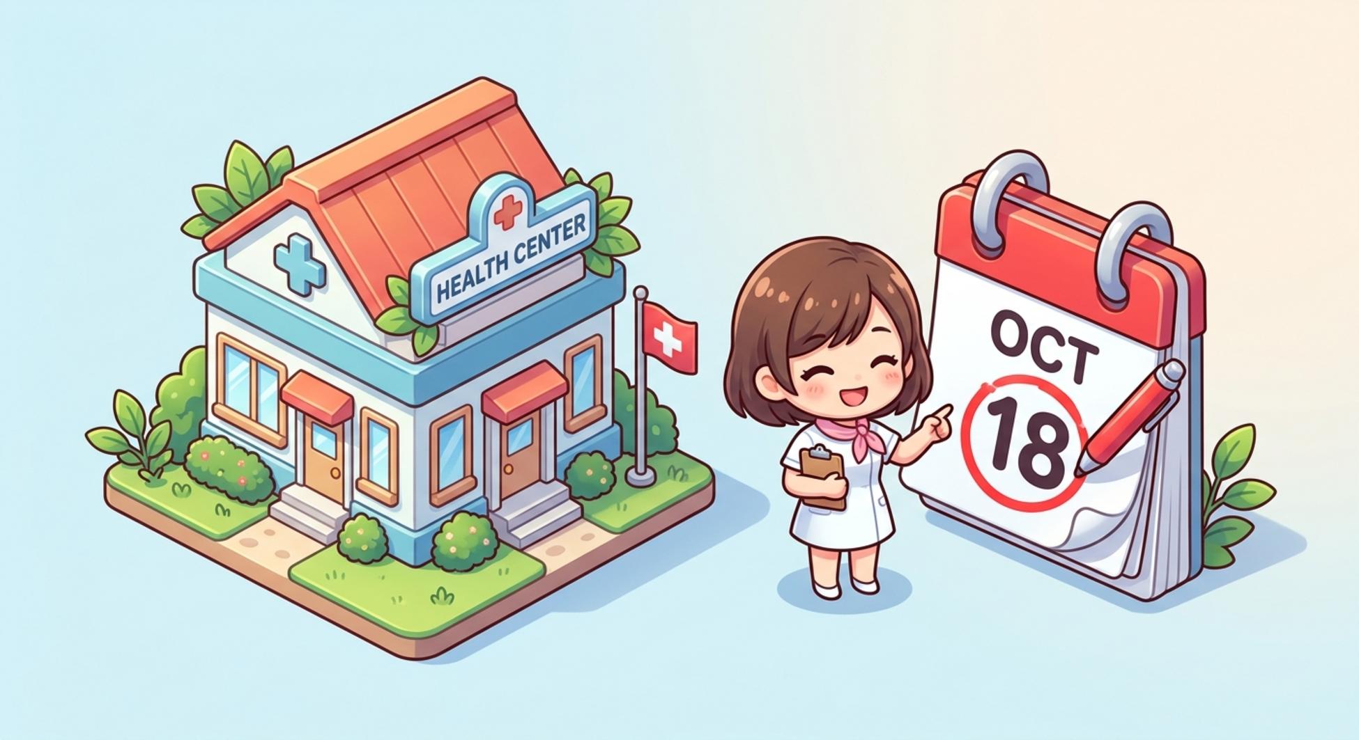 건강검진 예약 날짜를 달력에 표시하는 아이콘