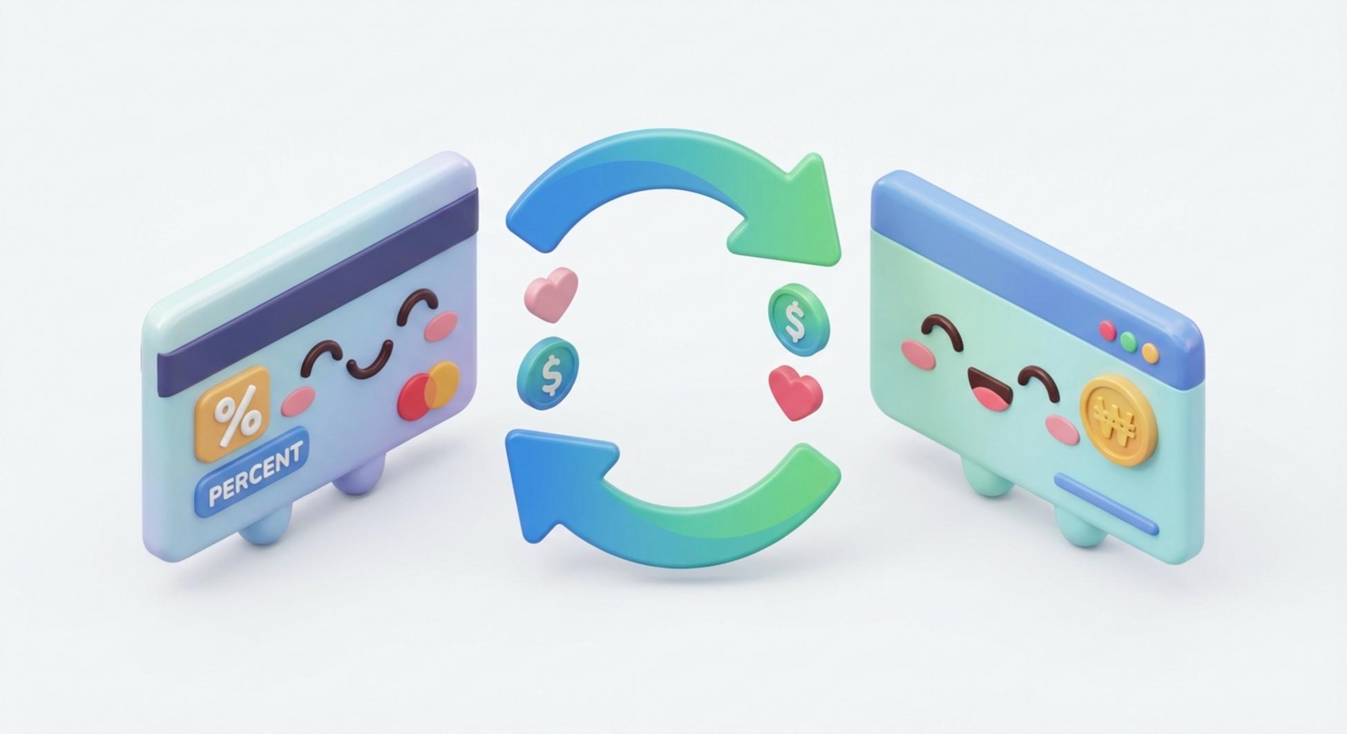 우리카드 신용카드와 체크카드의 핵심 혜택을 비교하는 인포그래픽