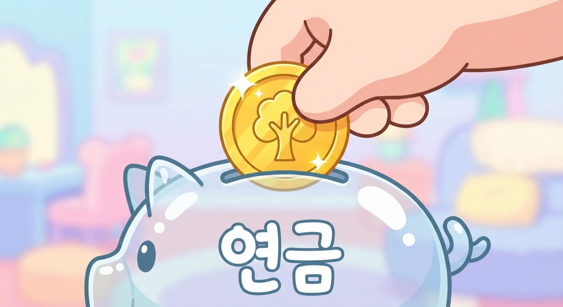 연금 계좌에 꾸준히 투자하여 노후자금을 마련하는 모습의 클로즈업 이미지