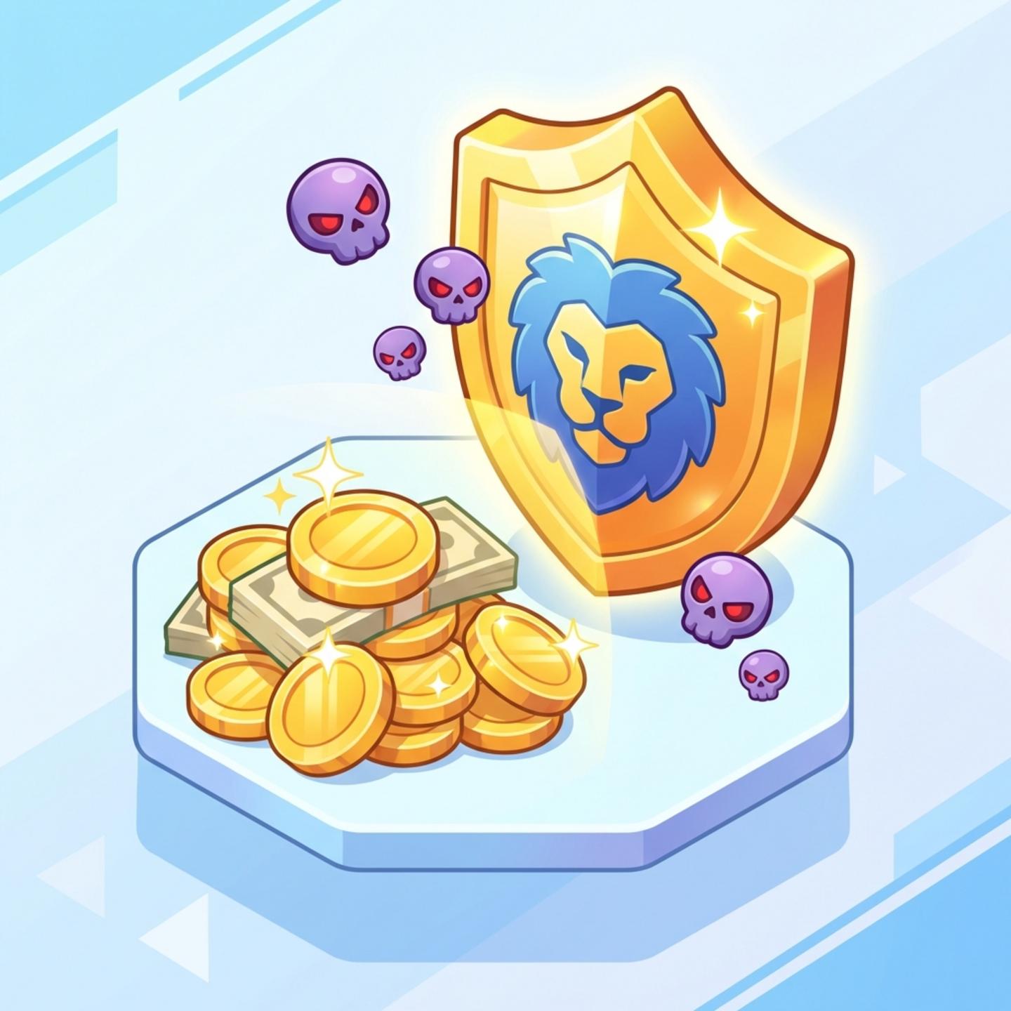 방패가 노후자금을 보호하는 자산보호 아이콘