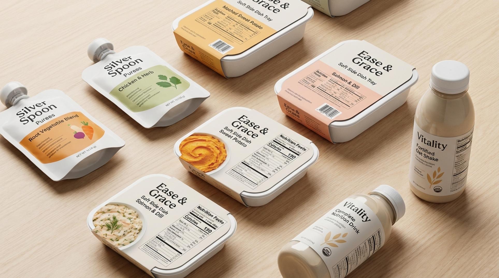 다양한 종류의 고령친화식품 제품들