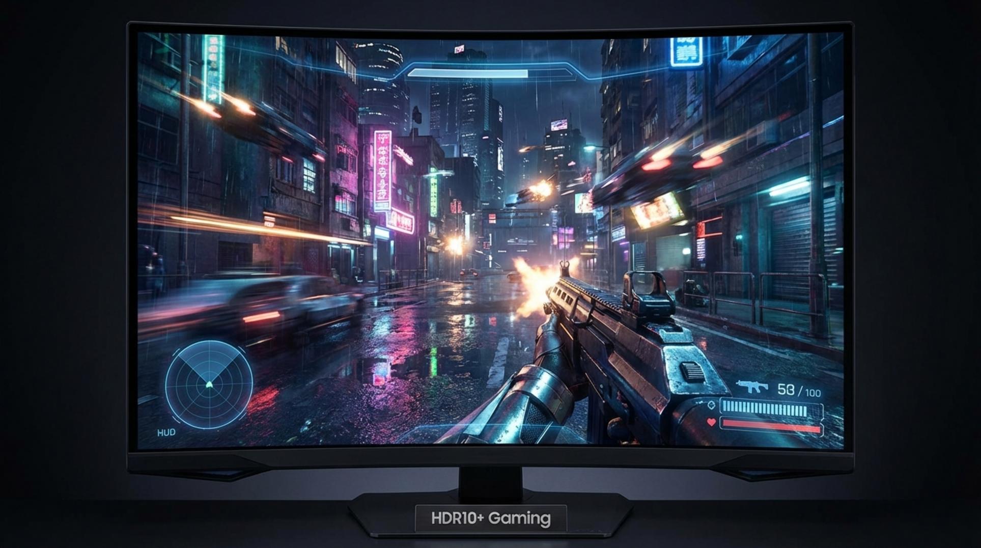 HDR10+ 기술이 적용된 선명한 게임 플레이 화면