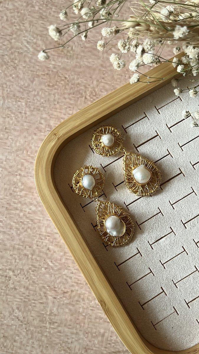 Double Layer Mesh Drop Earrings