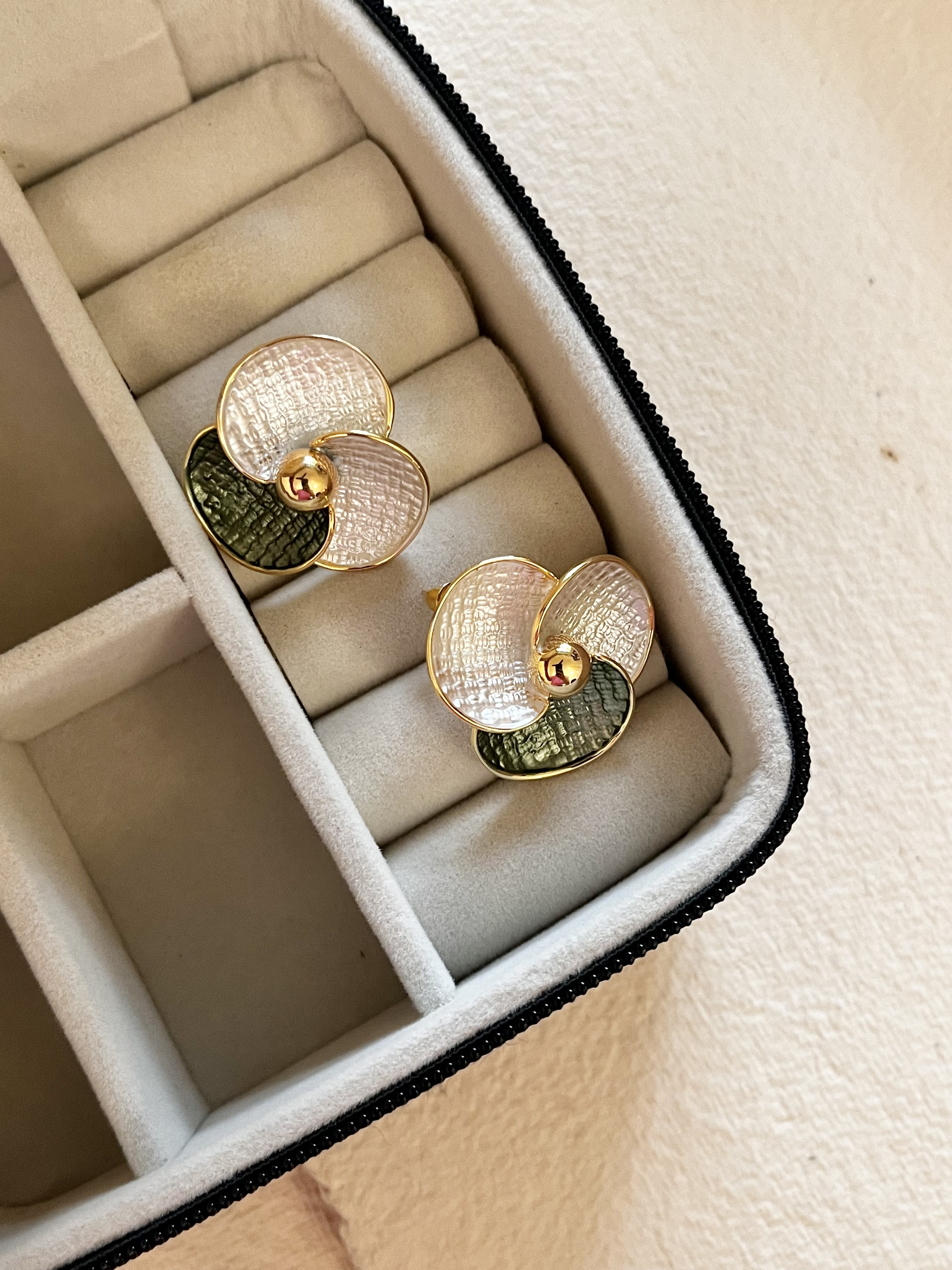 Green & Silver Studs