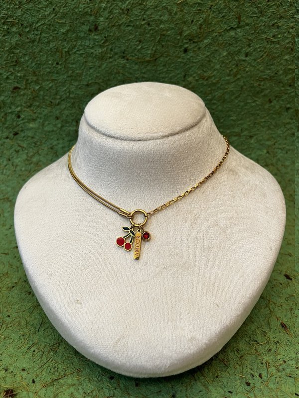 Cherry Dual Chain Design Necklace