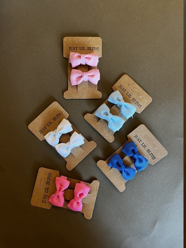Fabric Bow Hair Clips