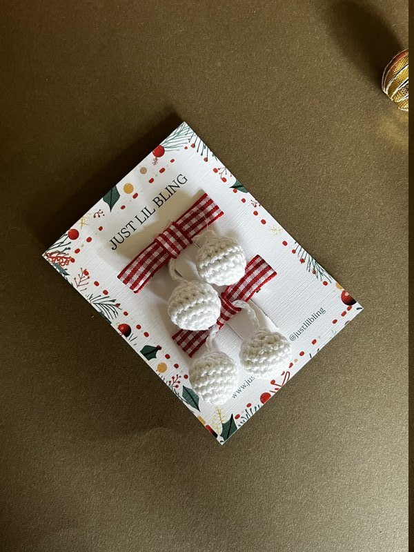 Ghingam Cherry Aligator Clips (Pair)