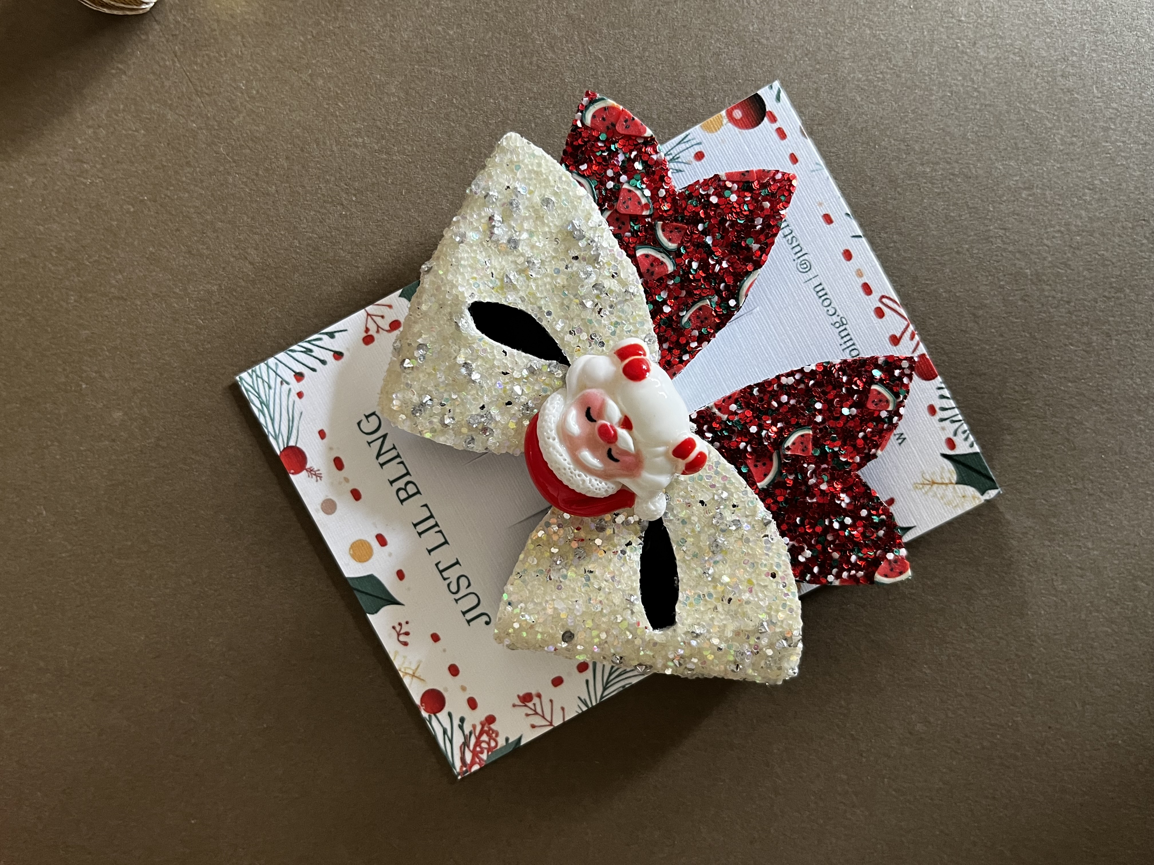 Glitter Bow Aligator Clip (Single)