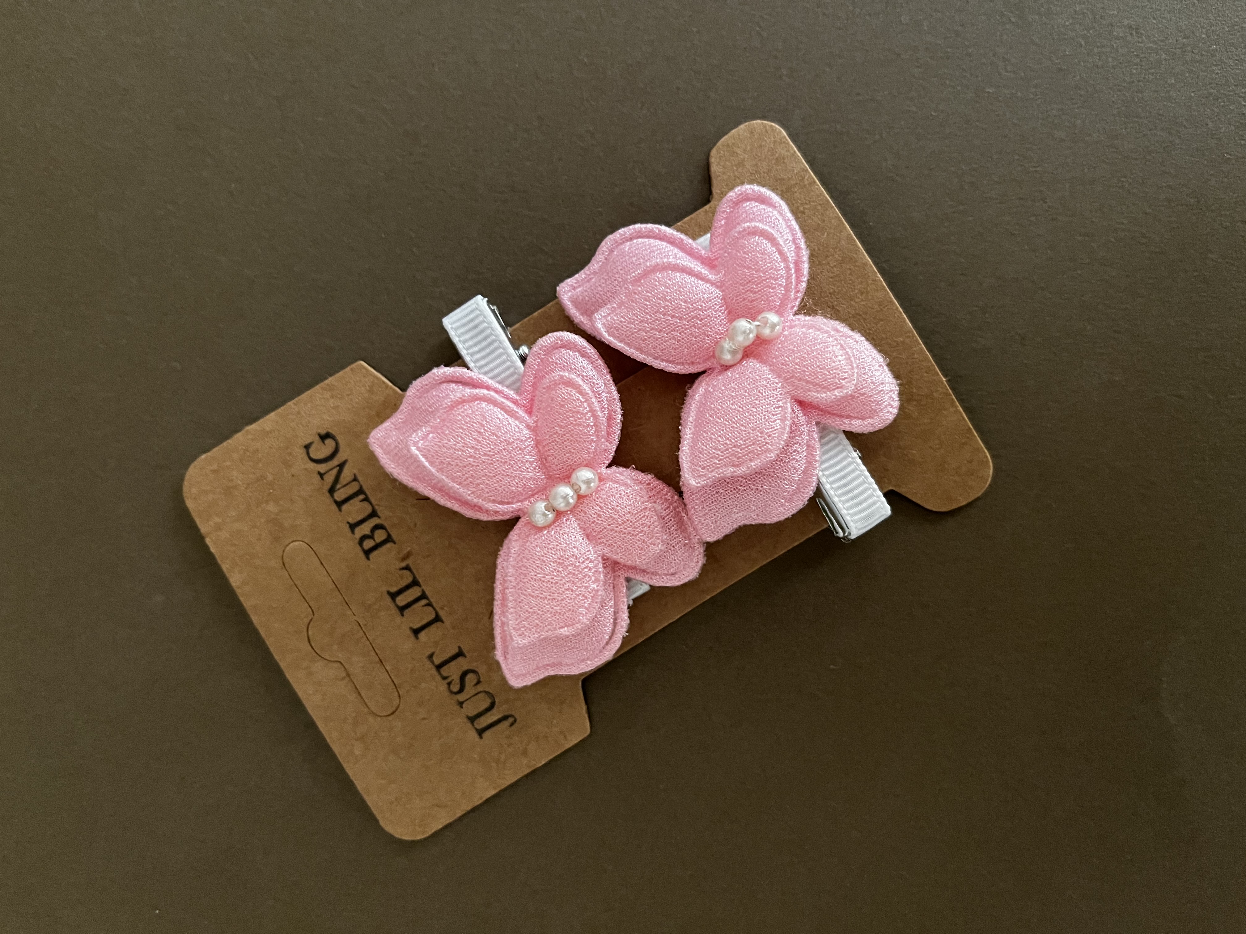 Pink Butterfly Aligator Clips (Pair)