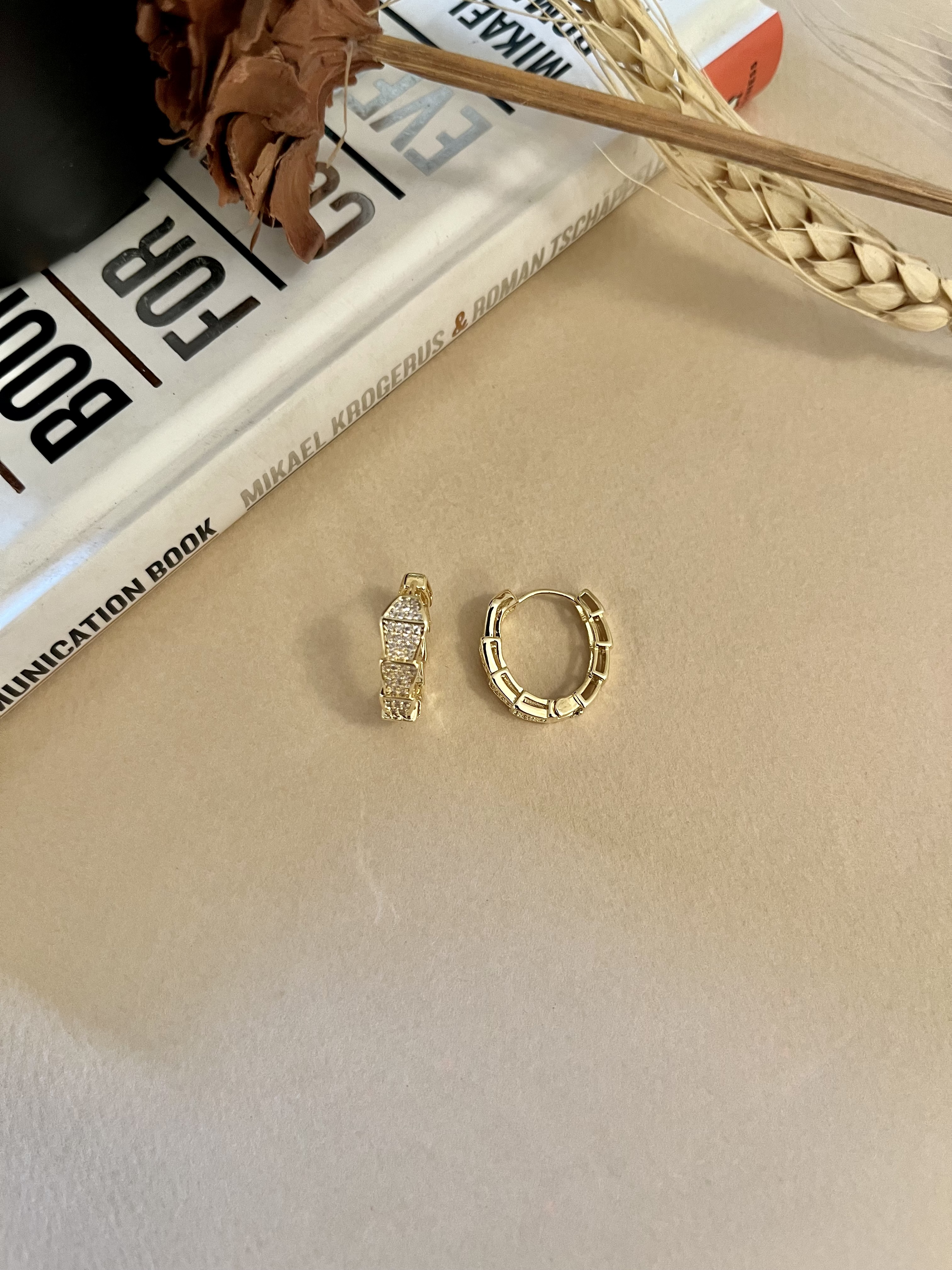 Serpent Studded Hoops