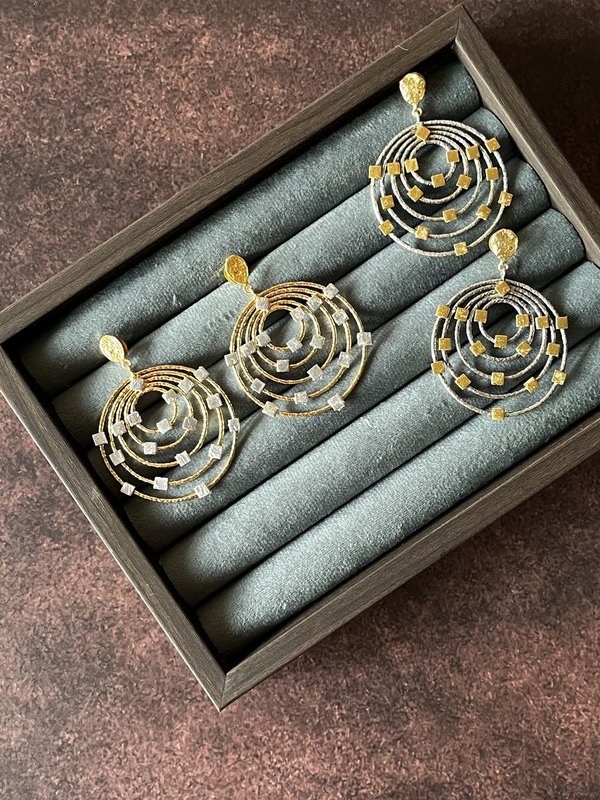 Radiance Orbit Earrings (Two Tone)