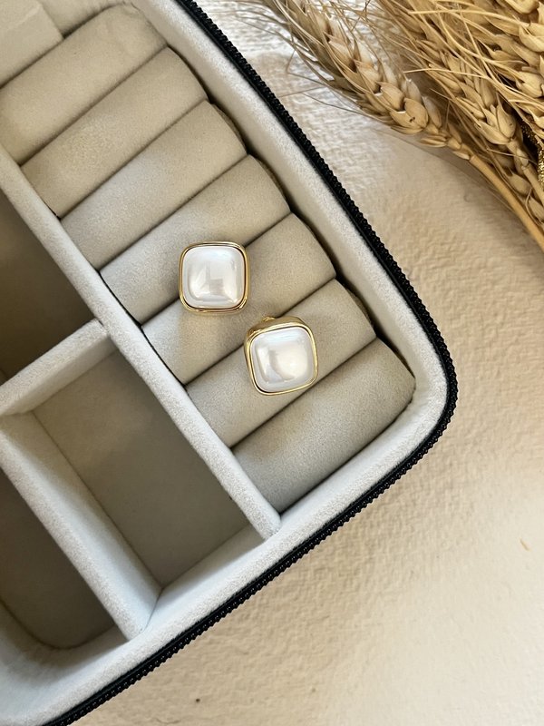 Square Pearl Studs