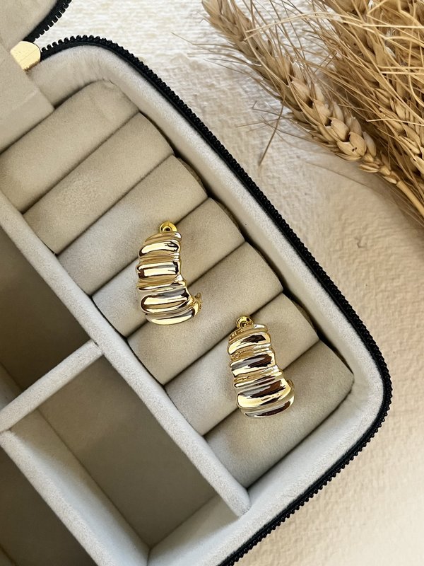 Textured C-Shape Earrings