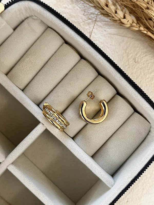 C-shape Studded Earrings