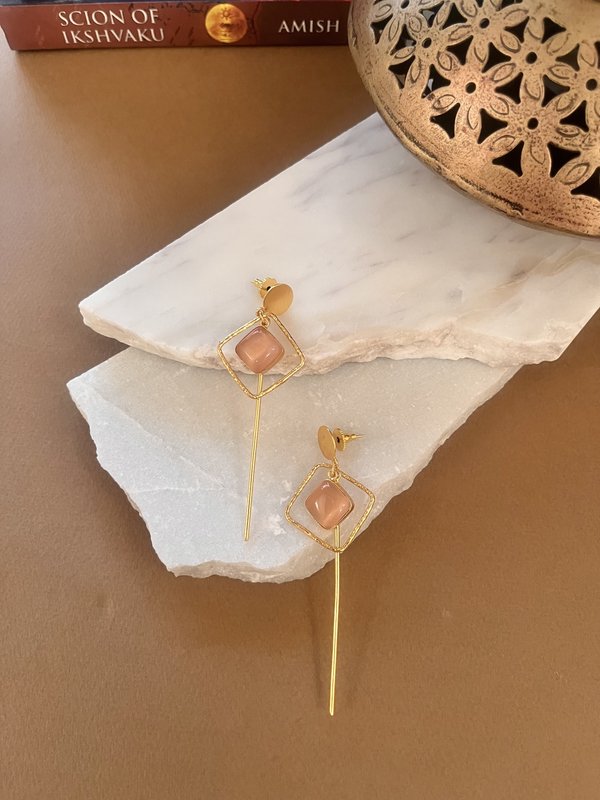 Peach Lightweight Long Earrings