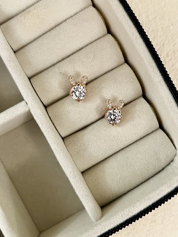 Rosegold Bunny Studs
