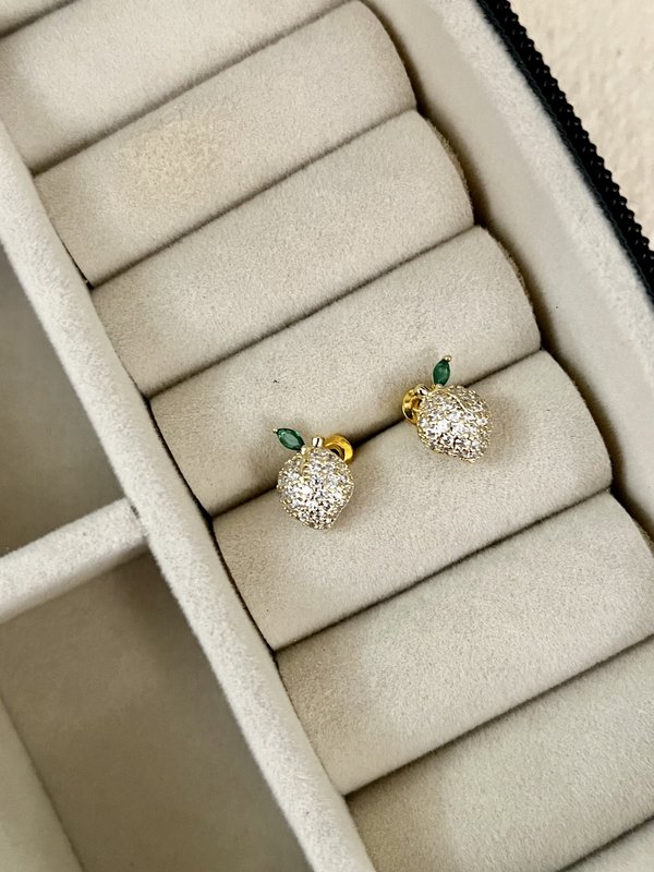 Studded Strawberry Studs