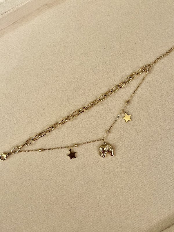 Double Layer Elephant Bracelet 