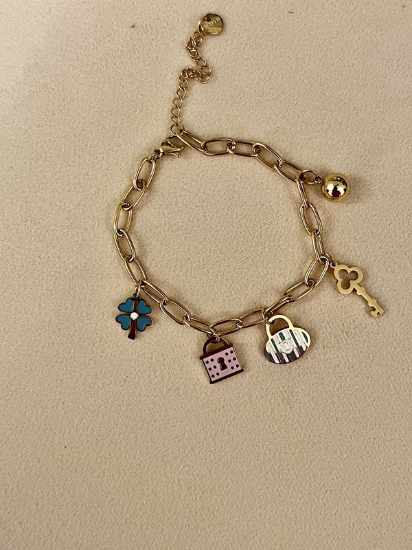 Lock and Key Charms Bracelet 