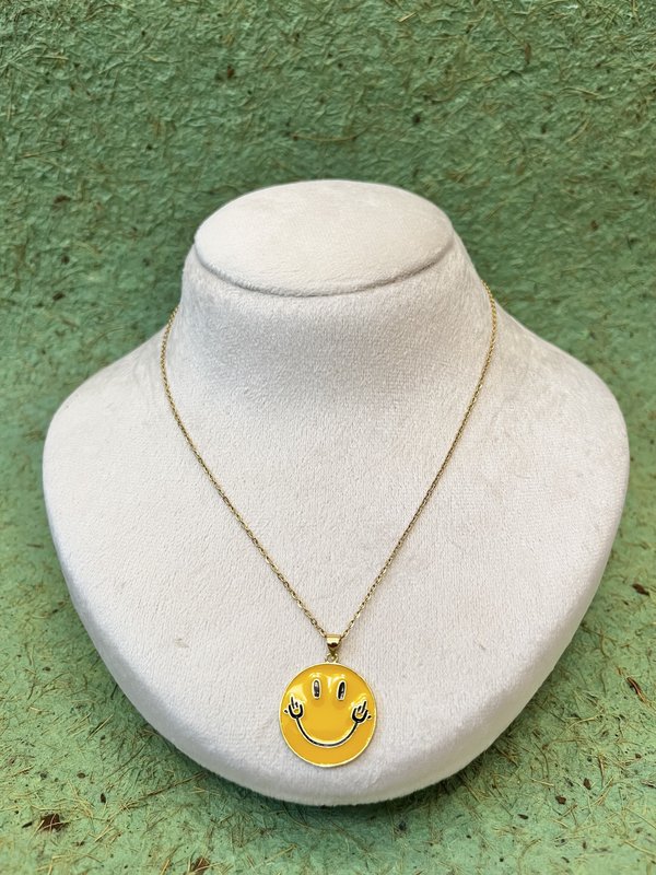 Yellow Smiley Necklace