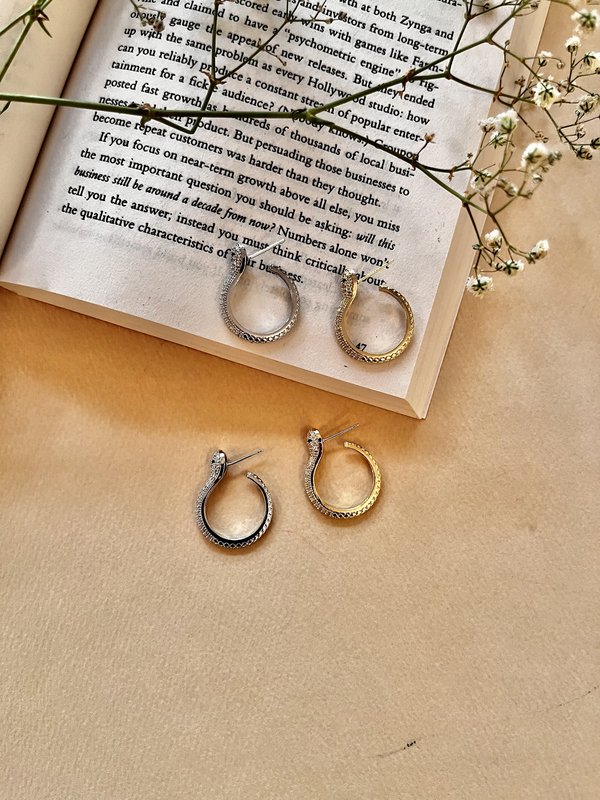 Serpent Studded Earrings 