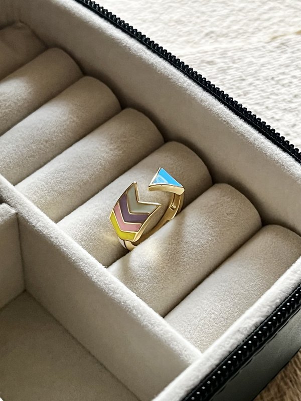 Multicolor Pastel Enamel Ring