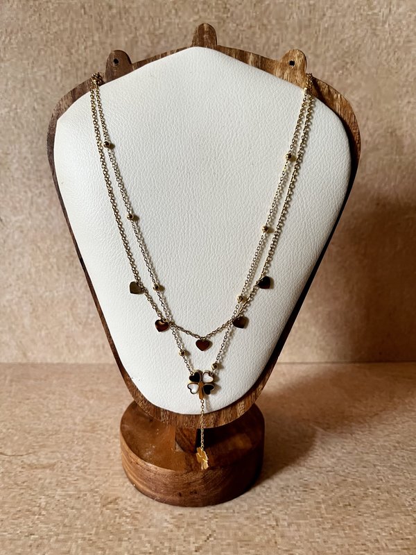 Double Layer Long Heart Necklace