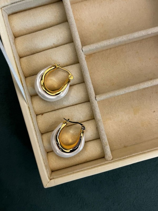 Mother of Pearl Hoops