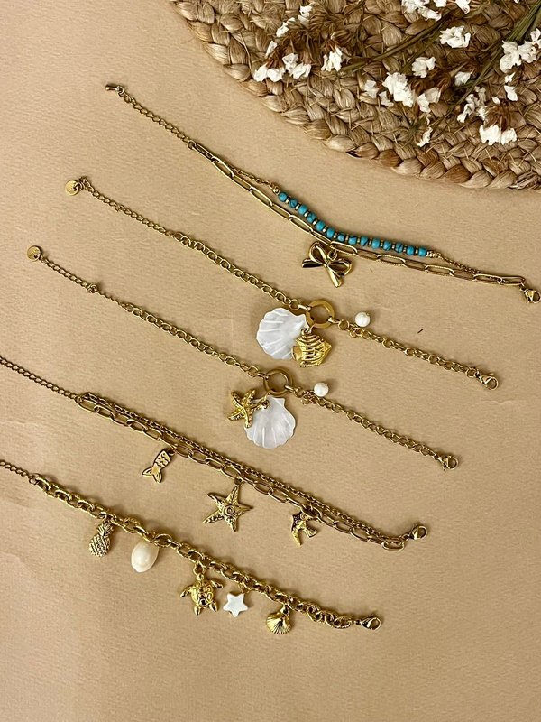 Beach Collection - Shell and Fish Bracelet (2nd from the top)