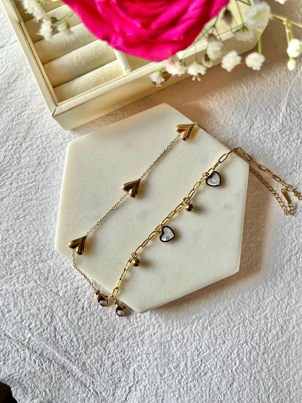 Mother of Pearl Heart Bracelet