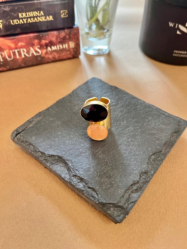Black & Peach Ring
