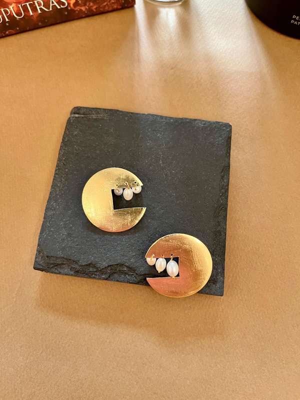 Pearl Pac-Man Earrings