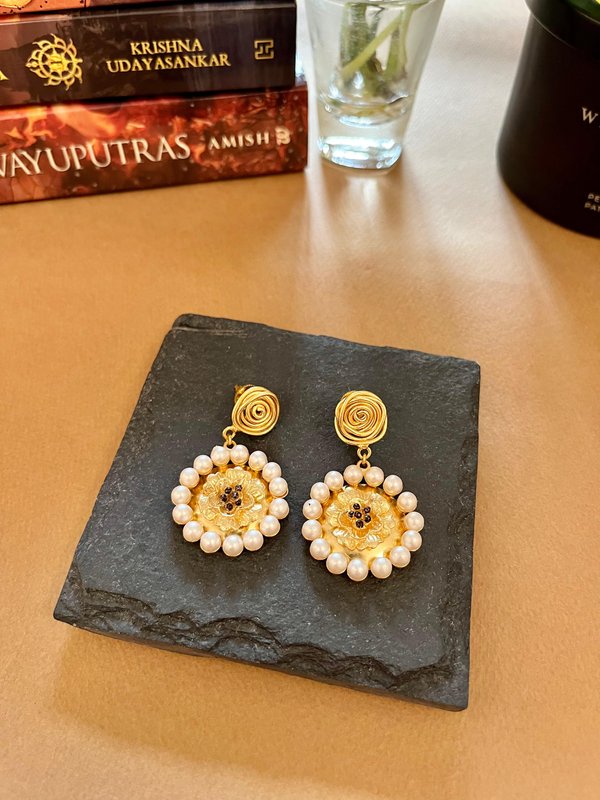 Traditional Double Layer Pearl Earrings
