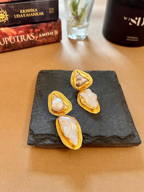 Double Layer Baroque Earrings