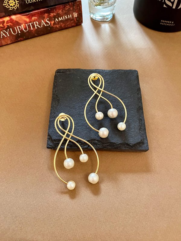 Chunky Layered Pearl Earrings